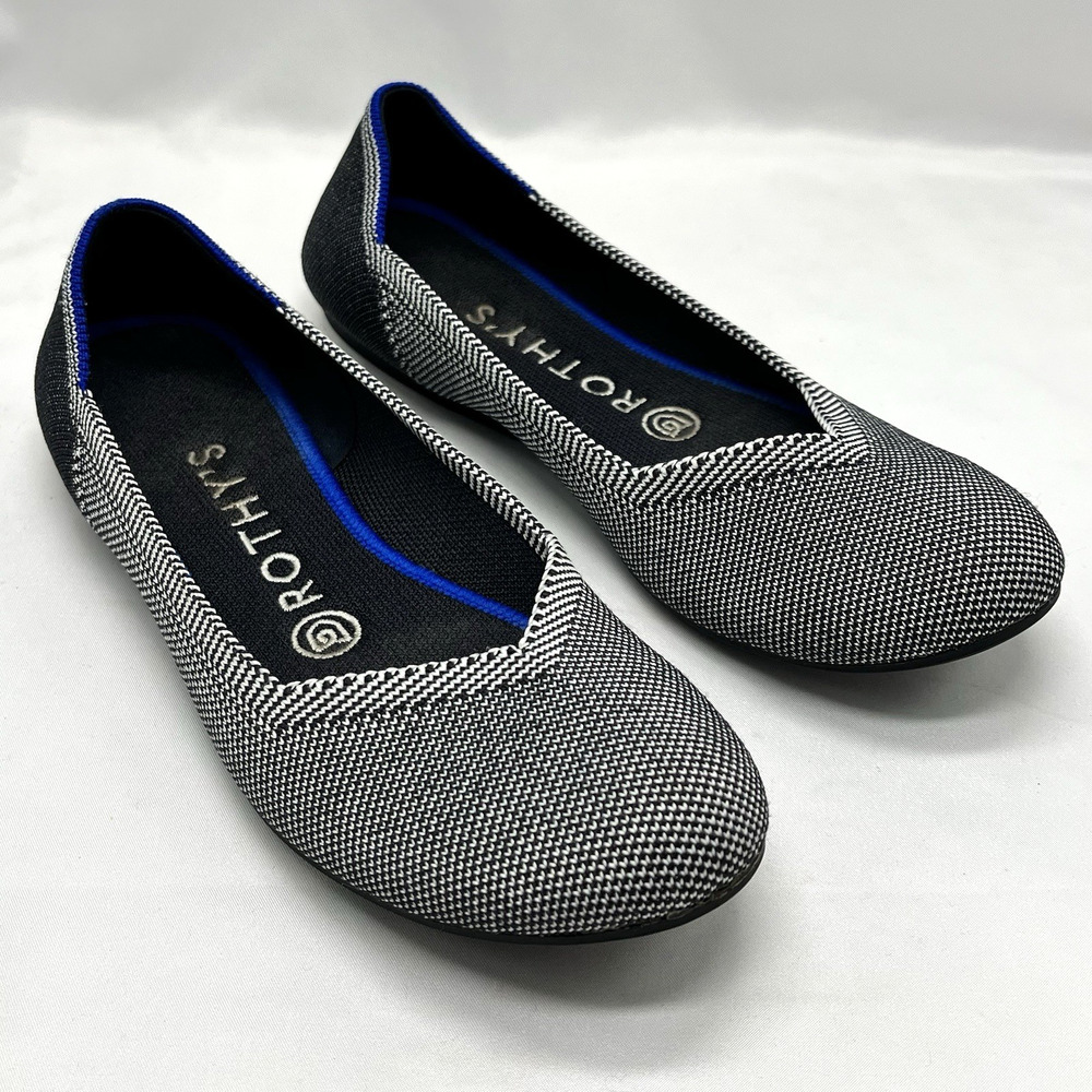 Rothy's Birdseye Grey Retired Round Toe Ballet Flats Size 7 Neutral color